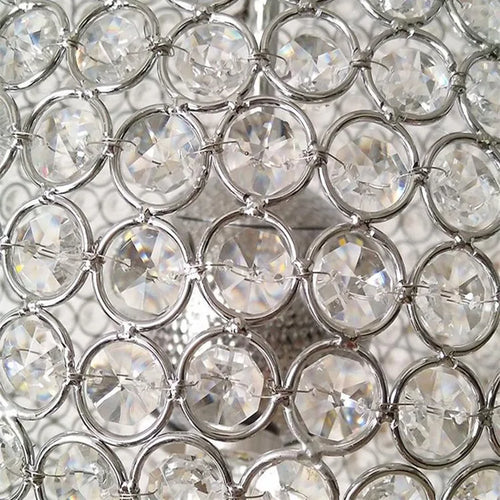 lustre moderne en cristal boule ronde avec éclairage led - vue 2 sur 7