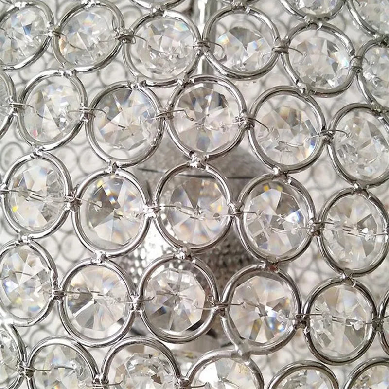 lustre moderne en cristal boule ronde avec éclairage led - vue 2 sur 7