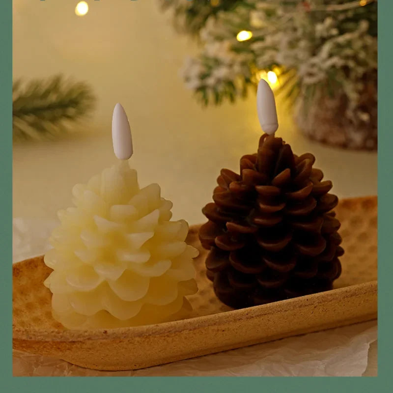 bougie led pomme de pin sans flamme pour décoration intérieure festive - vue 5 sur 7