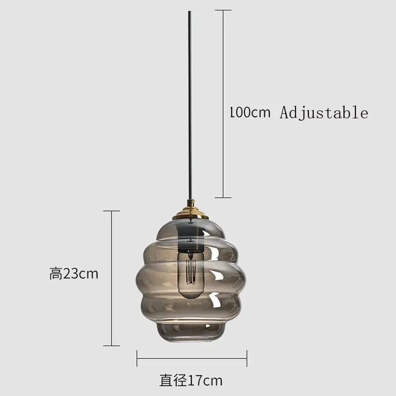 lustre moderne en verre pour cuisine et restaurant - vue 9 sur 15