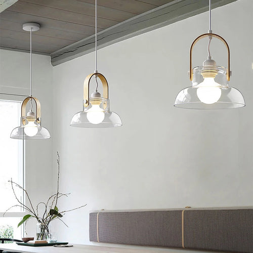 suspension en verre transparent avec fil réglable pour décor intérieur - vue 4 sur 9
