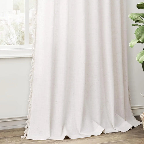 Voilage effet lin extra long sur mesure moderne - vue 4 sur 6