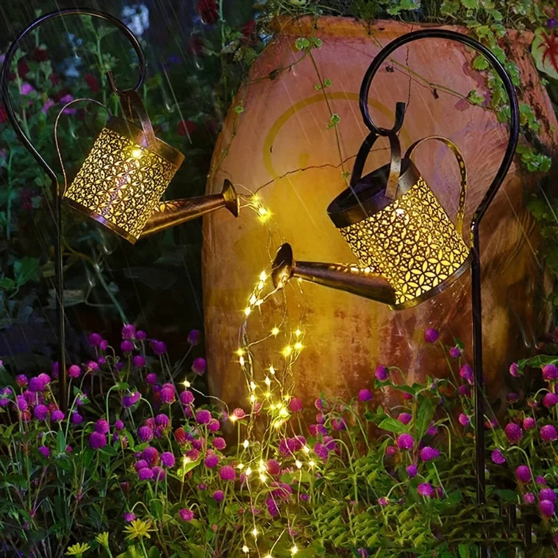 lanterne solaire en métal pour décoration de jardin extérieure - vue 3 sur 7