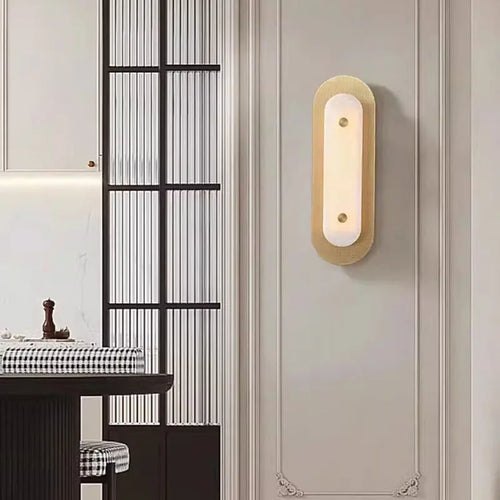applique murale en marbre naturel ellipse art déco 3000k - vue 4 sur 8