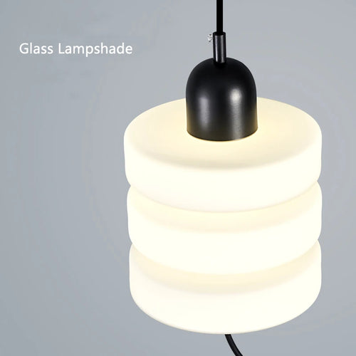 suspension design moderne led en verre câble réglable - vue 5 sur 6