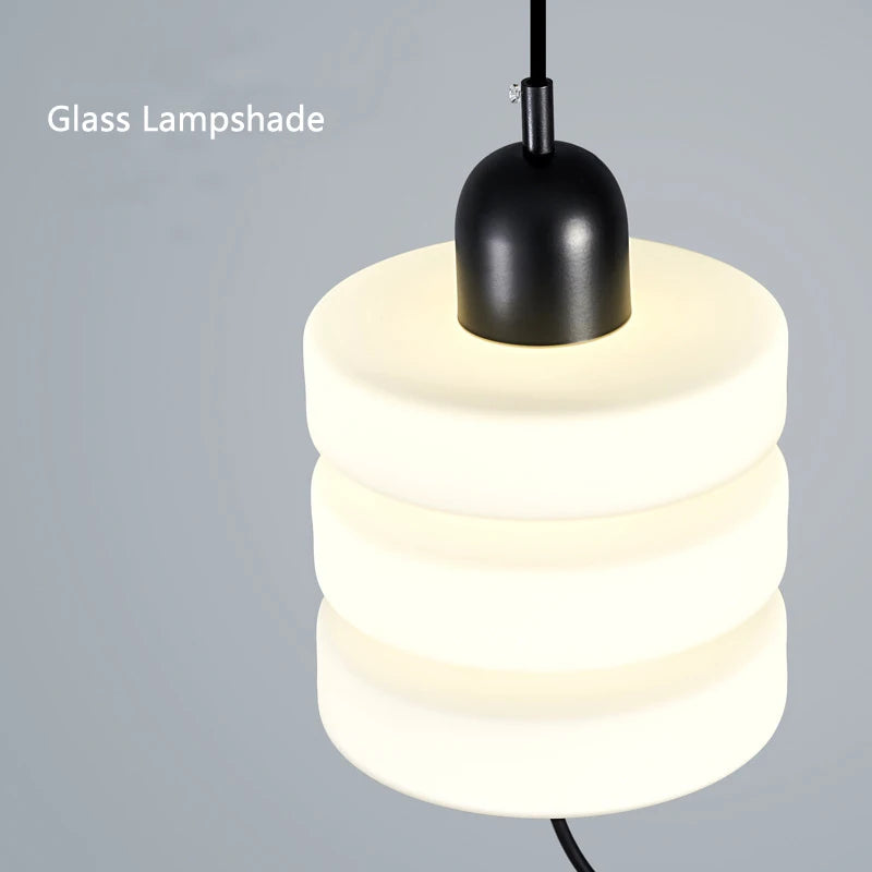 suspension design moderne led en verre câble réglable - vue 4 sur 6