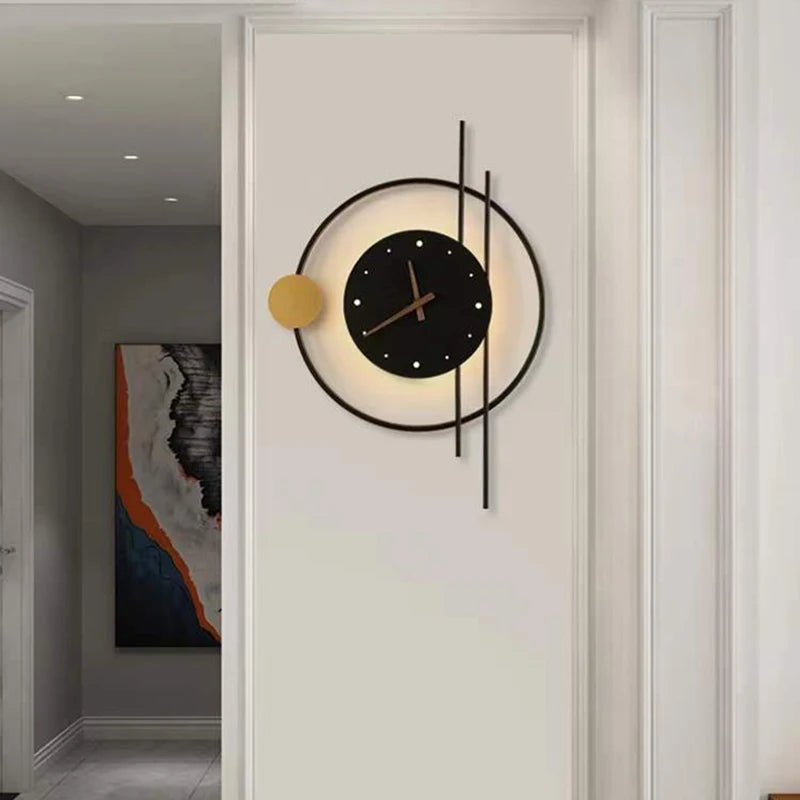 horloge murale led en fer acrylique design nordique élégant - vue 3 sur 8