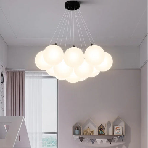 lustre moderne en verre avec led pour décoration intérieure - vue 2 sur 8