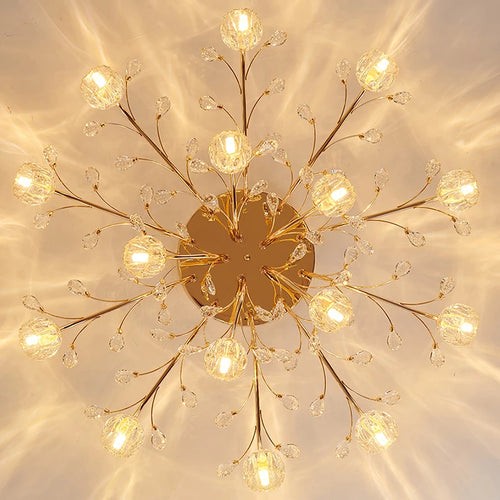 lustre moderne en verre et cristal pour décoration intérieure - vue 6 sur 11