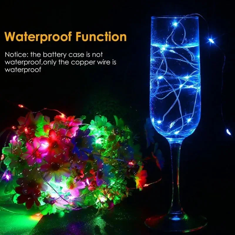 guirlande lumineuse led en fil de cuivre pour décoration festive - vue 3 sur 14