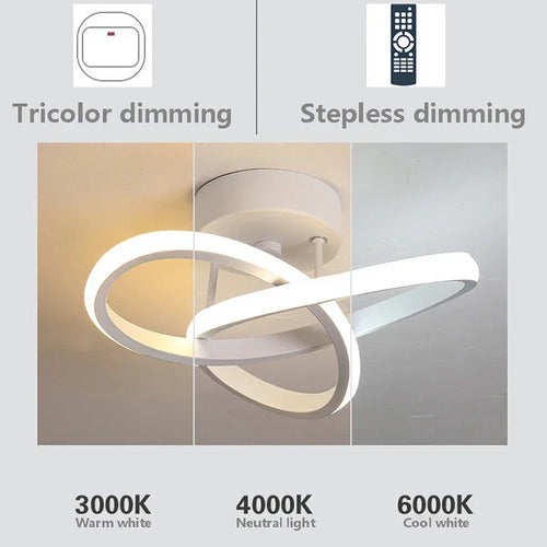 Plafonnier LED moderne ligne lampes allée escalier couloir balcon vestiaire entrée hôtel couloir décor à la maison LED éclairage Lustre - vue 7 sur 10