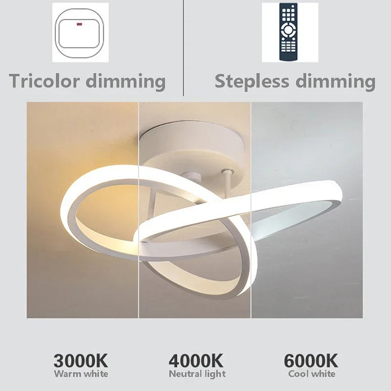 Plafonnier LED moderne ligne lampes allée escalier couloir balcon vestiaire entrée hôtel couloir décor à la maison LED éclairage Lustre - vue 6 sur 10
