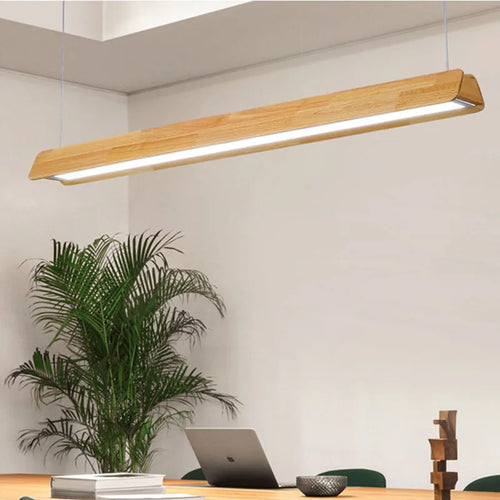 lustre de bureau rondins style nordique simple longue bande - vue 5 sur 12