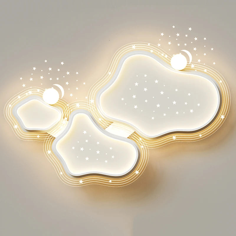 Luxury Minimalist Living Room LED Ceiling Light Starry Sky Projection Metal Cloud Ceiling Lamp For Bedroom Dining Table Home - vue 5 sur 12