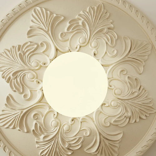 applique murale ronde rétro en verre blanc haut de gamme - vue 7 sur 8