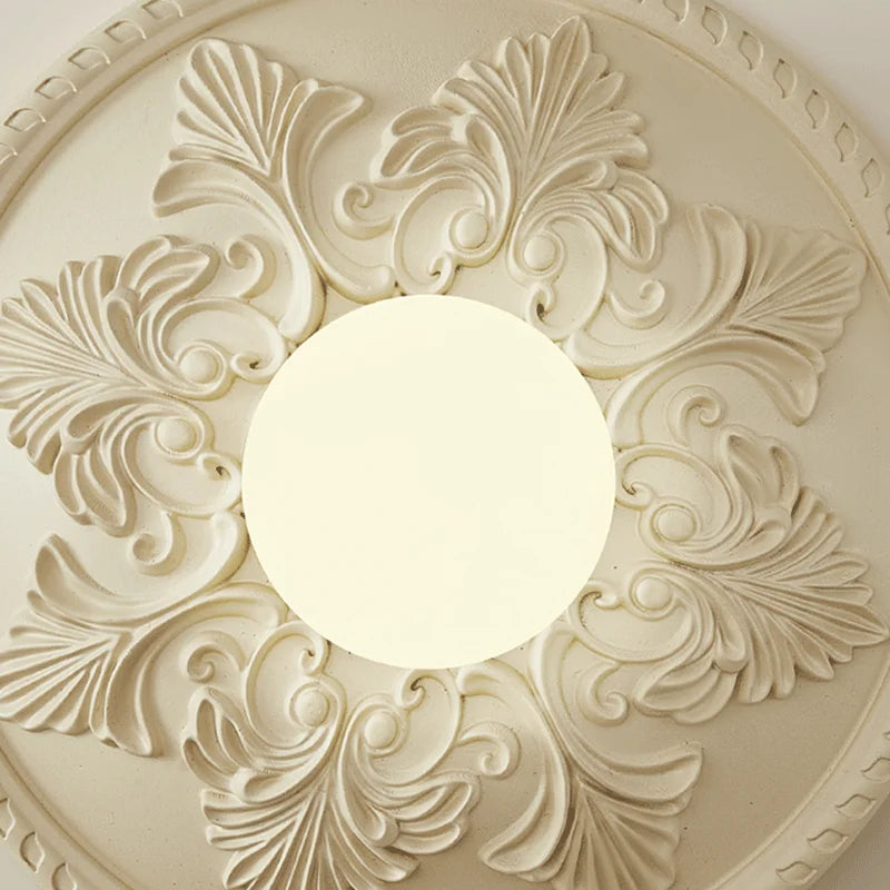 applique murale ronde rétro en verre blanc haut de gamme - vue 6 sur 8