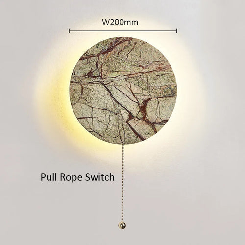 Applique murale atmosphère artistique circulaire en marbre décoratif moderne Wabi Sabi luxe hôtel Villa chevet couloir LED