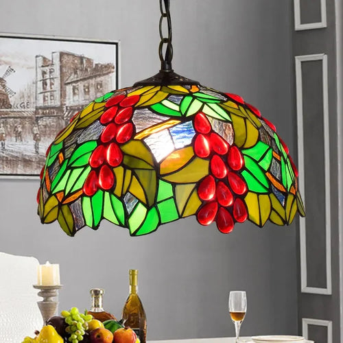 Lustre en verre coloré Tiffany rétro européen - vue 19 sur 29
