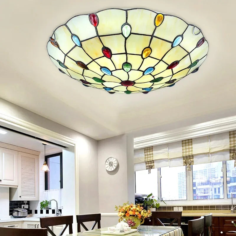plafonnier tiffany nordique style bohème pour décoration intérieure - vue 3 sur 9