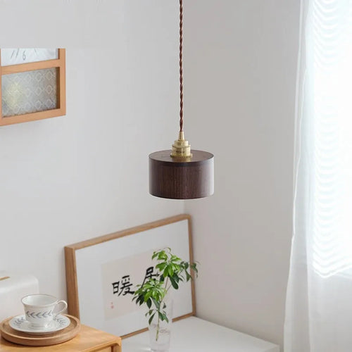 suspension LED en bois au design nordique moderne - vue 5 sur 10