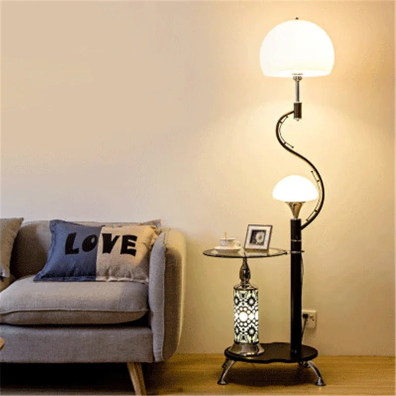 lampadaire moderne avec table intégrée design nordique créatif - vue 7 sur 13