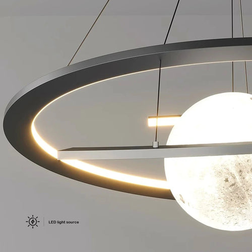 Modern minimalist LED dining room chandelier Nordic personality indoor living room lights, kitchen bar decoration chandelier - vue 5 sur 6