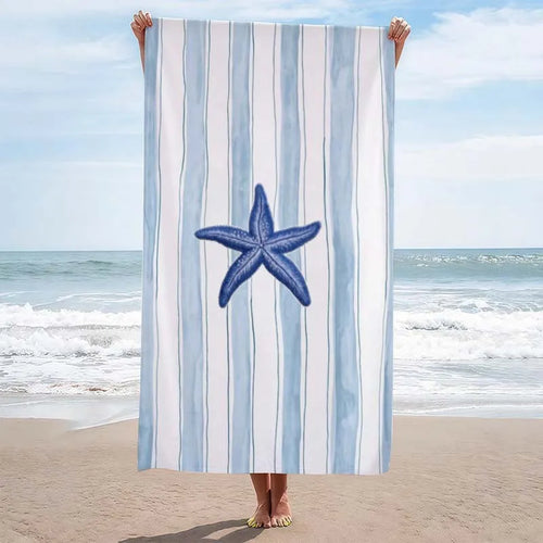 Serviette de plage motif étoiles séchage rapide absorbante - vue 3 sur 7
