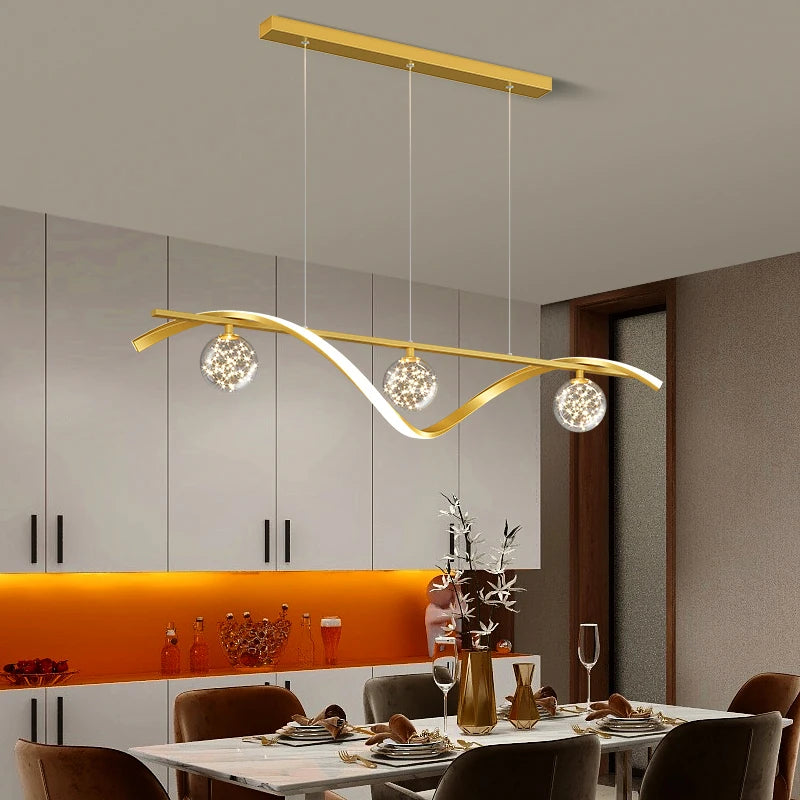 Modern Full Star Dining Room Chandelier Living Room, Kitchen Dining Table, Bedroom Office Gold Decorative Lighting Chandelier - vue 3 sur 8