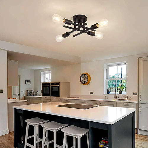 plafonnier led minimaliste moderne avec 2/4/6 lumières créatives - vue 4 sur 8