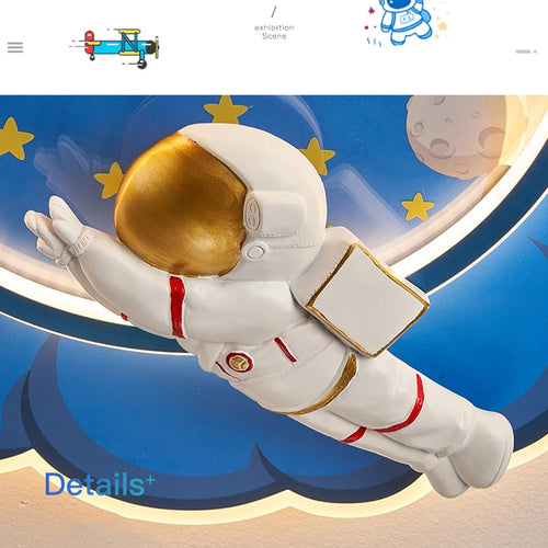 lustre astronaute forme nuage led variateur télécommande protection yeux - vue 5 sur 11