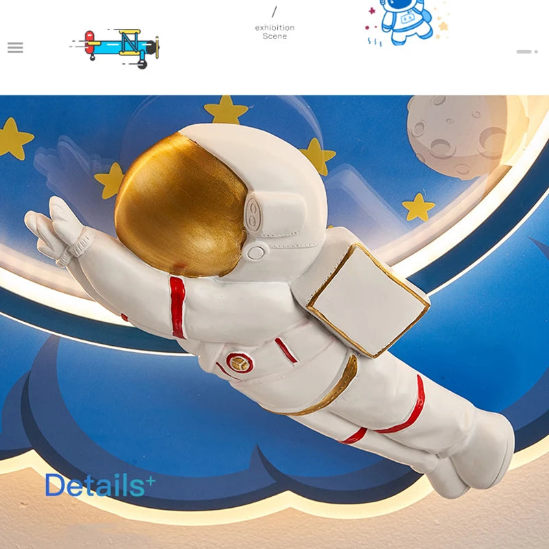 lustre astronaute forme nuage led variateur télécommande protection yeux - vue 4 sur 11