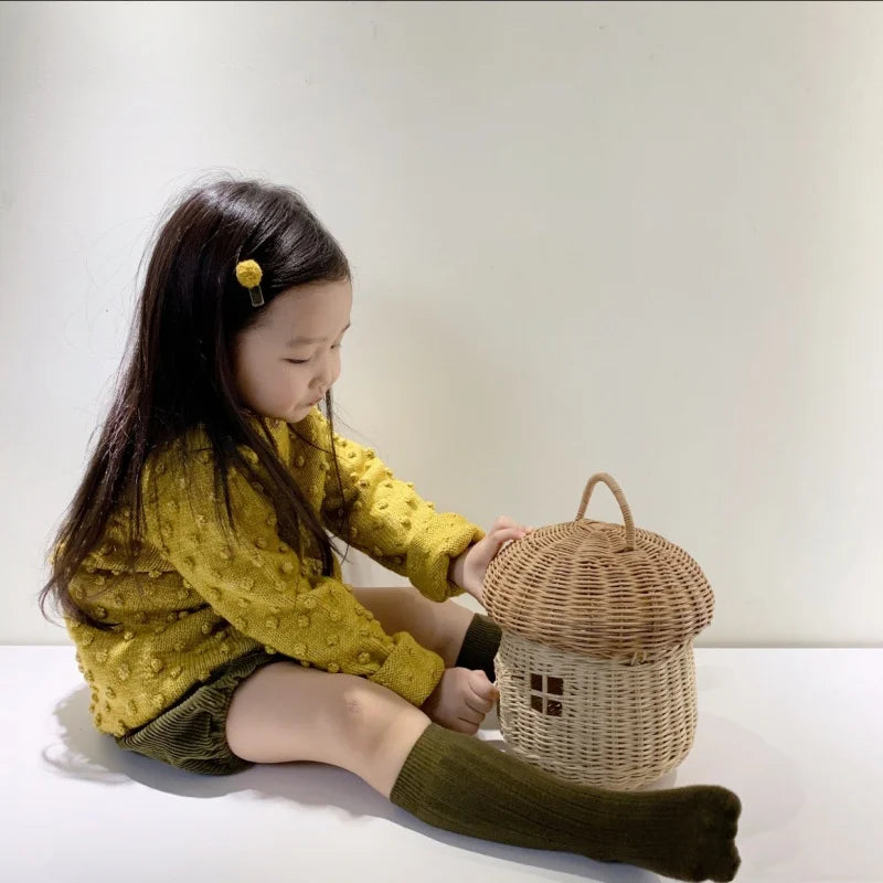 panier en rotin pour enfants organisateur pique-nique jouets et articles divers - vue 4 sur 11
