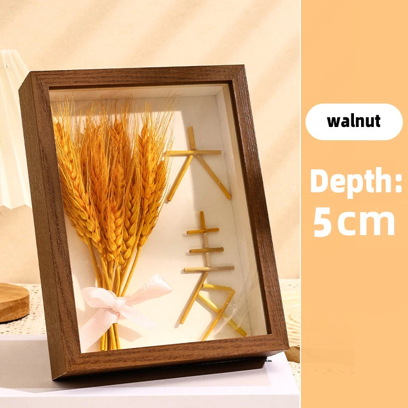 cadre photo flottant transparent avec fleurs séchées décoratif et artisanal - vue 8 sur 10