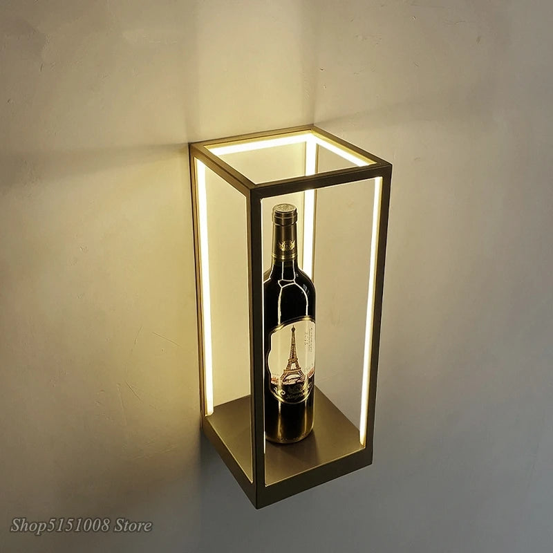 applique murale moderne minimaliste cube créative intérieur déco lumineuse - vue 4 sur 8