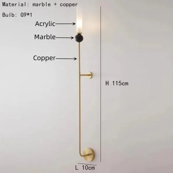suspension en marbre et cuivre pour éclairage intérieur moderne - vue 11 sur 16