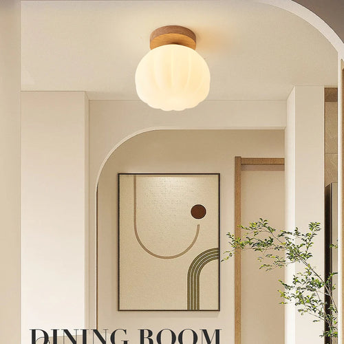 plafonnier led design nordique moderne en forme de fleur de citrouille - vue 6 sur 10