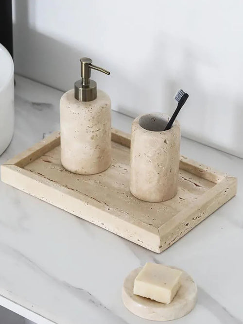 ensemble de salle de bain en gravier avec accessoires élégants - vue 6 sur 15