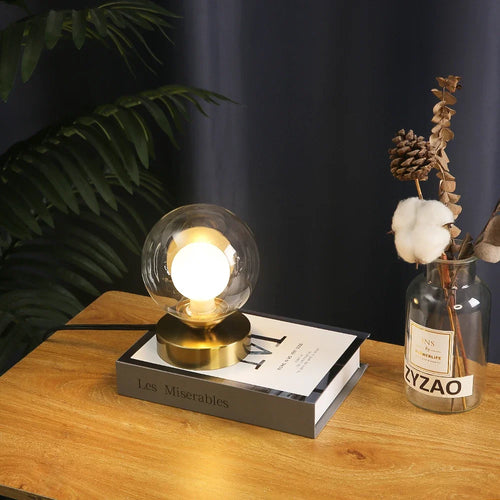 lampe de lecture led en verre doré pour décoration intérieure - vue 3 sur 8