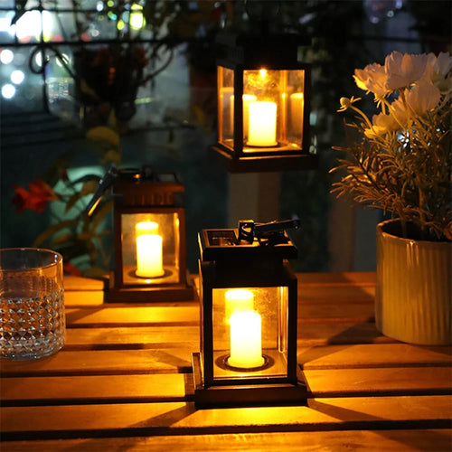 lampe solaire led étanche lanterne rétro pour jardin et cour - vue 2 sur 11