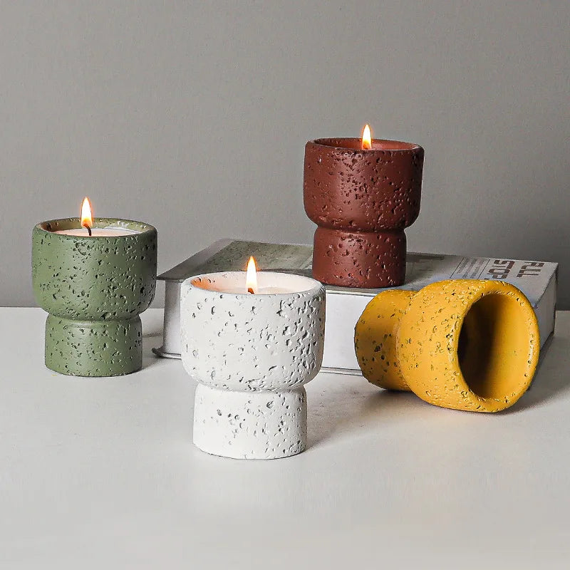 bougie parfumée en ciment style européen pour décoration artisanale - vue 3 sur 10
