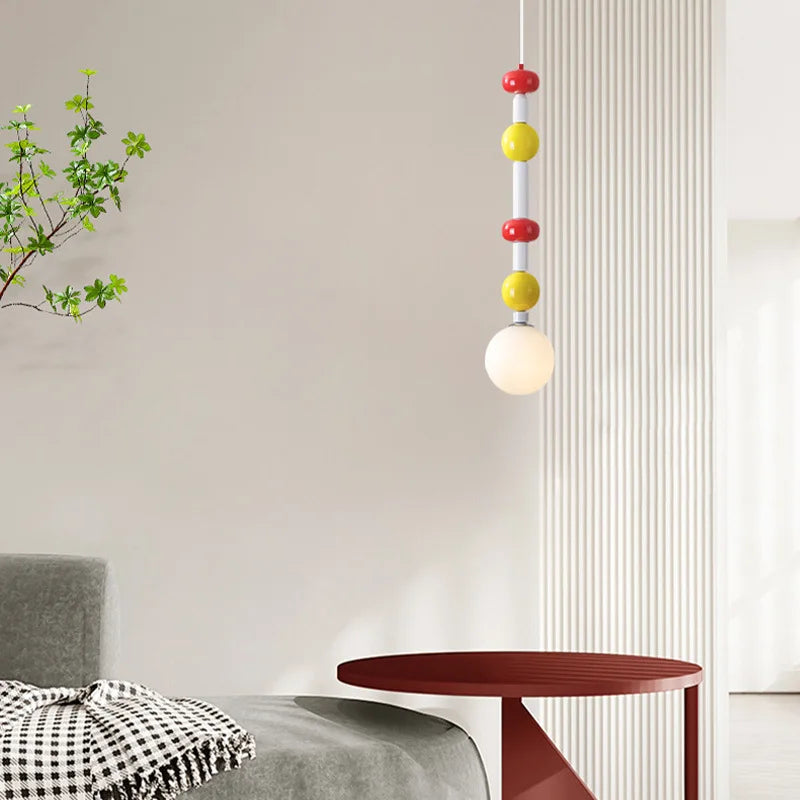 suspension boule en verre abat-jour haut plafond memphis - vue 3 sur 8