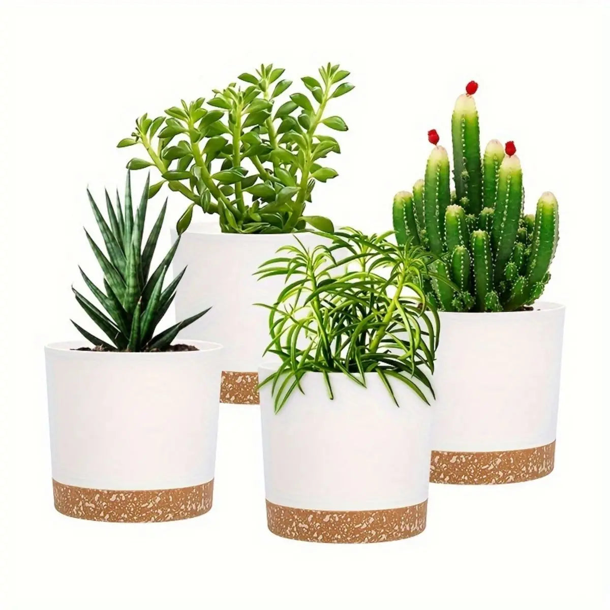 lot de 4 pots de fleurs ronds avec fond amovible et respirant - vue 11 sur 11