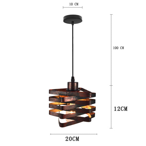 lustre rouille metal plafond maison restaur - vue 18 sur 23