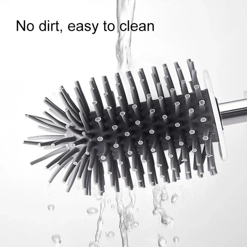 brosse de toilette en silicone avec support mural ou sur pied - vue 4 sur 10