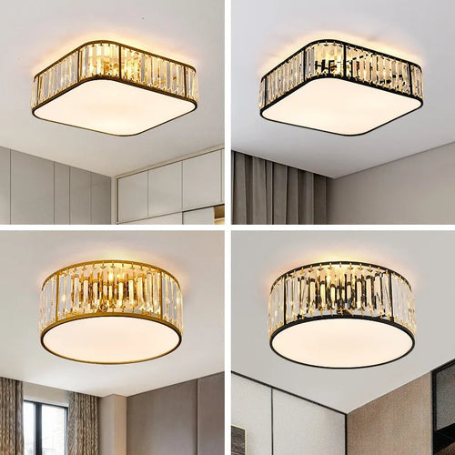 plafonnier moderne en cristal style européen lampes créatives à led - vue 6 sur 12