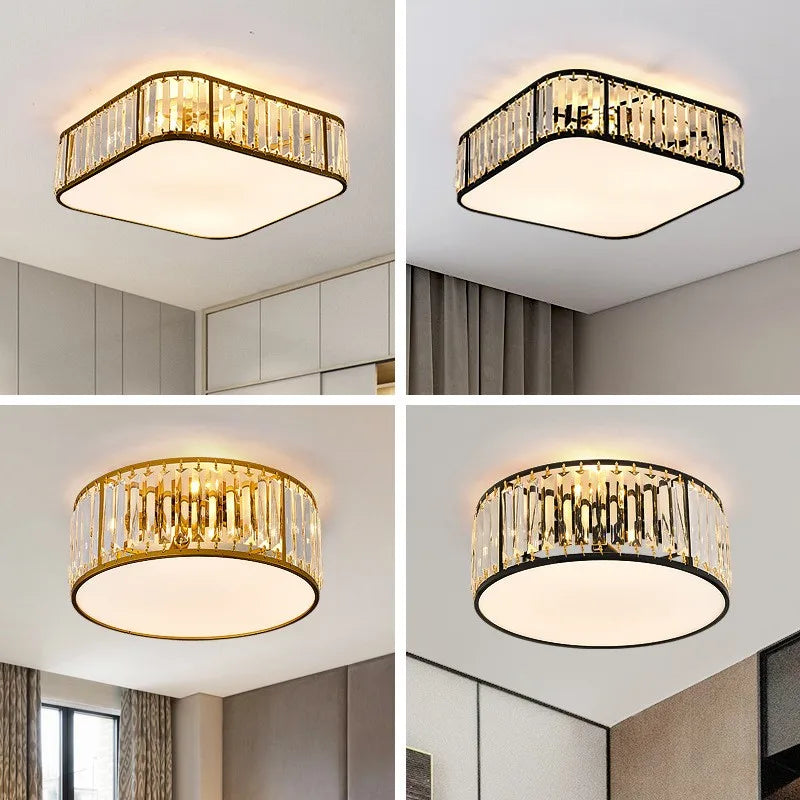 plafonnier moderne en cristal style européen lampes créatives à led - vue 5 sur 12