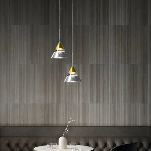 Lamp Modern Acrylic Pendant Light Fixtures Gold, Mini Pendant Lighting For Kitchen Island, Dining Room, Bedroom, Hallway, Kitch - vue 3 sur 7