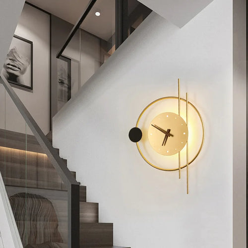 horloge murale led en fer acrylique design nordique élégant - vue 5 sur 8