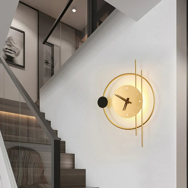 horloge murale led en fer acrylique design nordique élégant - vue 4 sur 8