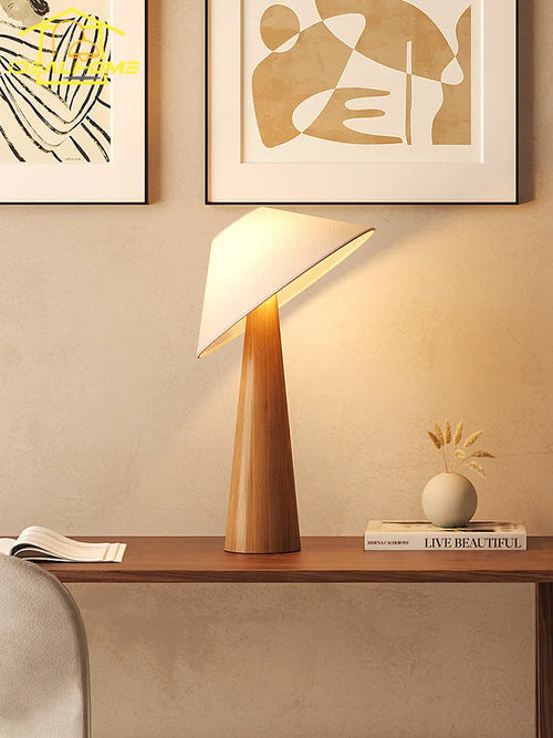 lampe de sol japonaise wabi-sabi zen art en bois massif - vue 3 sur 9